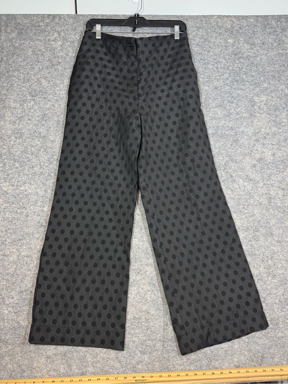 Corey Lynn Calter Wide Leg Black Polka Dot Pants Large Retro Artsy Chic Luxury